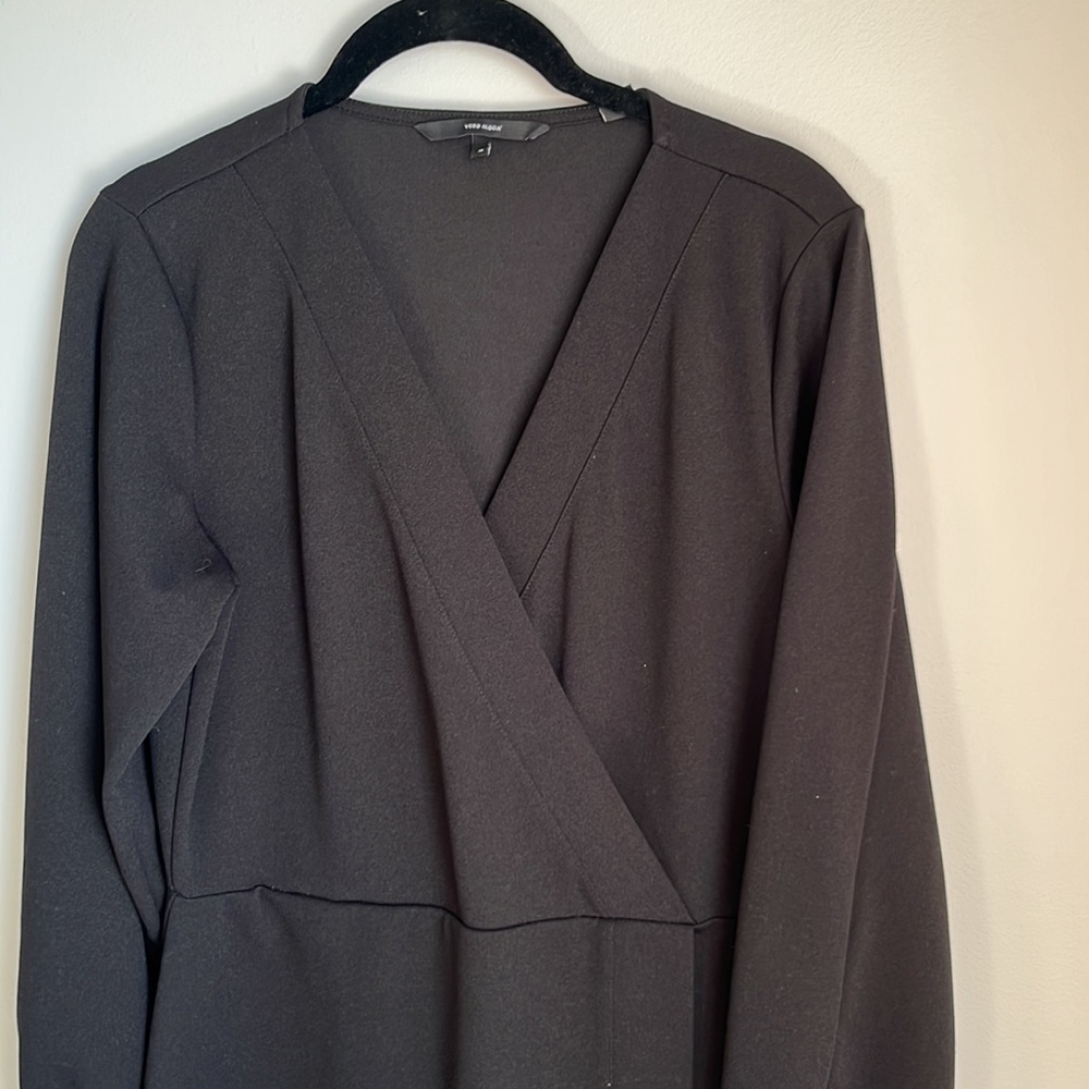 EUC Vera Moda Wrap Front Black Dress